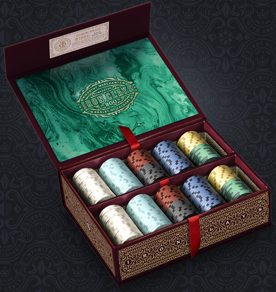 Iron Clays : 200 Chips Printed Box Luxury Game Counters Brass Birmingham Lancashire